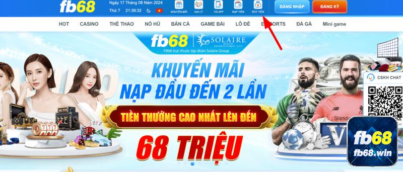 Lưu ý quan trọng khi rút tiền Fb68